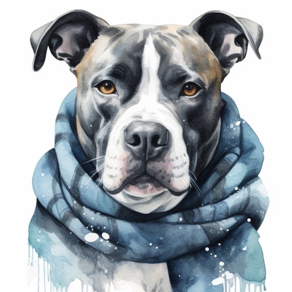 Pitbull  Art Prints Captivating Watercolor Paintings 11x14 - Picture 1 of 3